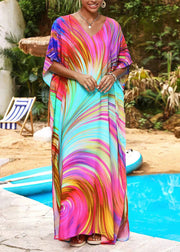 Beautiful Rose Oversized Print Chiffon Dress Summer