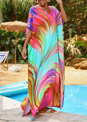 Beautiful Rose Oversized Print Chiffon Dress Summer