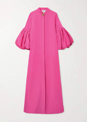 Beautiful Rose Stand Collar Maxi Dress Petal Sleeve