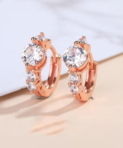 Beautiful Silk Sterling Silver Zircon Stud Earrings
