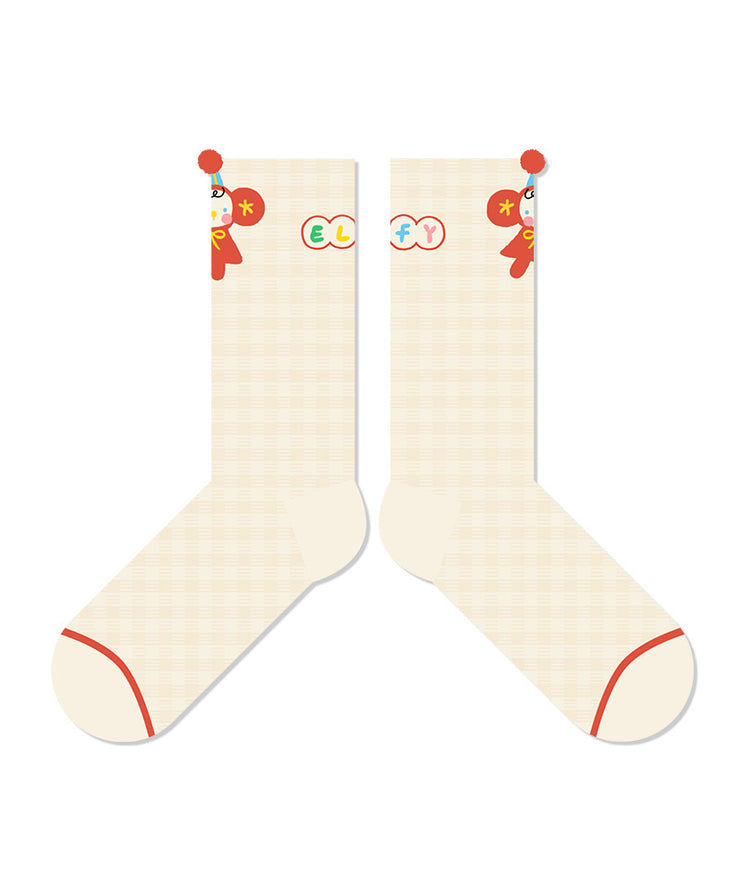 Beautiful Thin Mesh Breathable Cartoon Mid Calf Socks