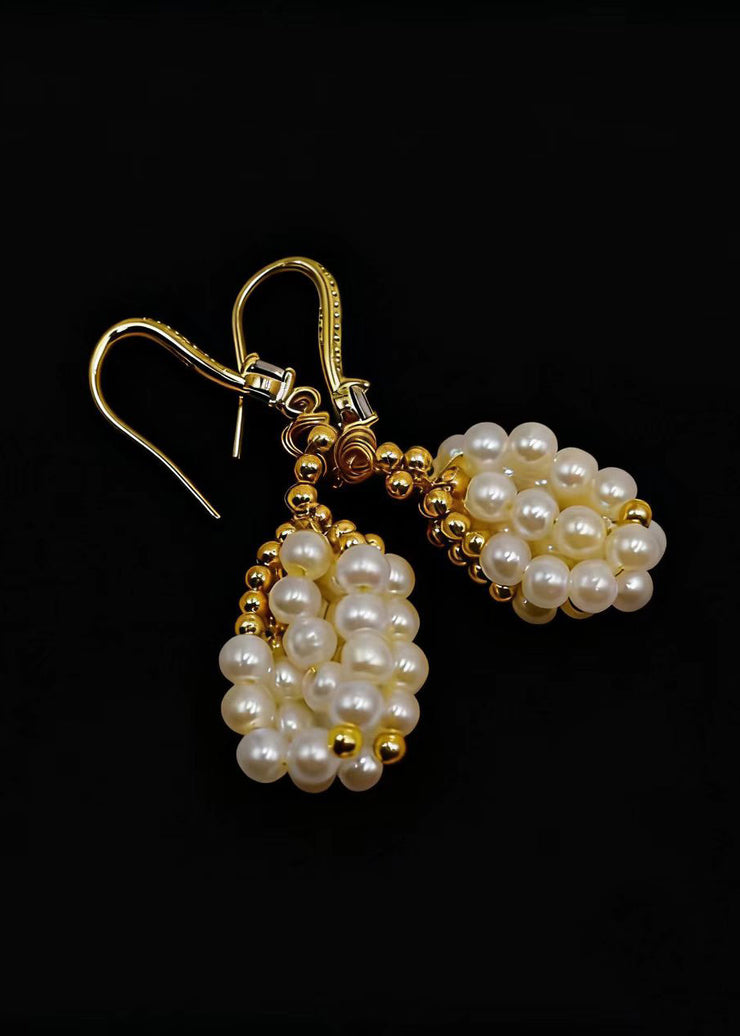 Beautiful White Pearl Original Design Drop Earrings