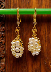 Beautiful White Pearl Original Design Drop Earrings