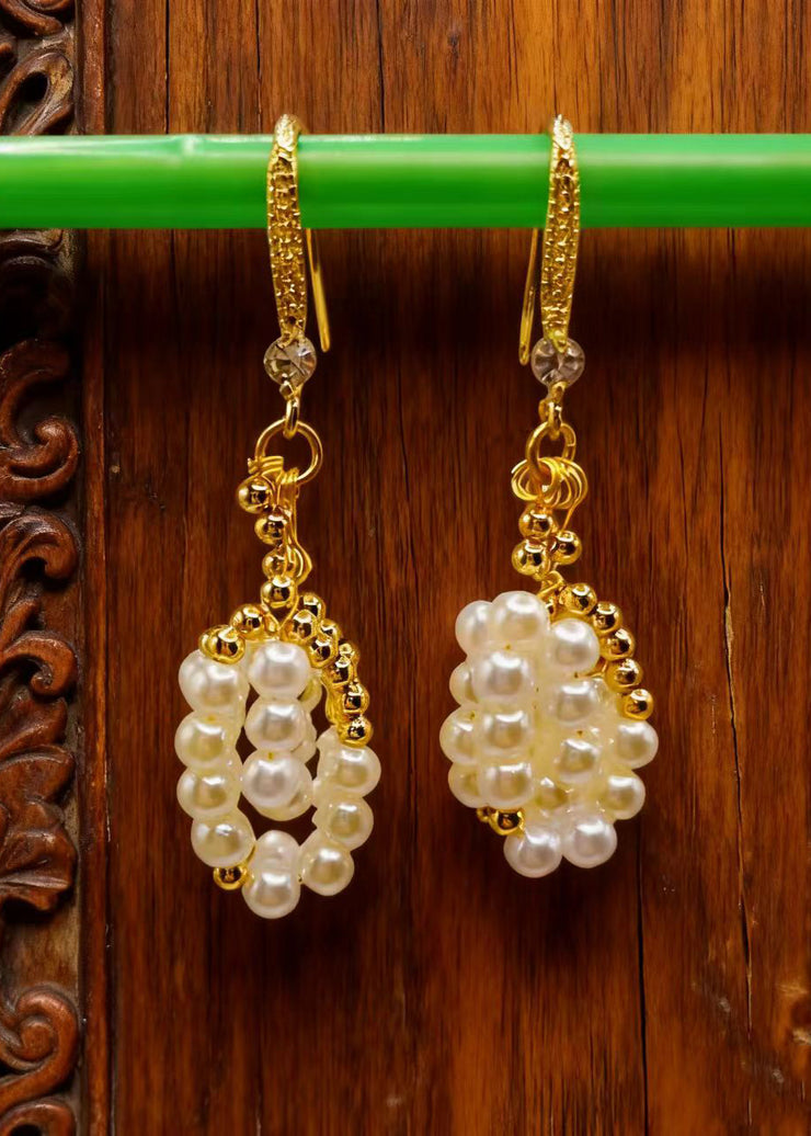 Beautiful White Pearl Original Design Drop Earrings
