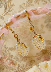 Beautiful White Pearl Original Design Drop Earrings