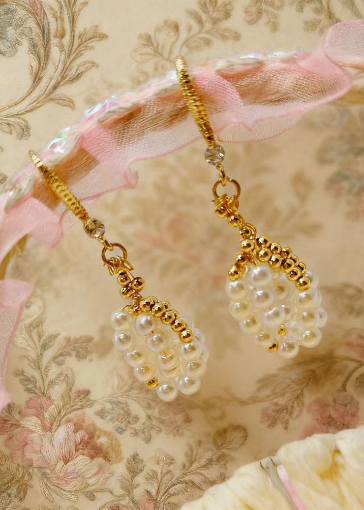 Beautiful White Pearl Original Design Drop Earrings