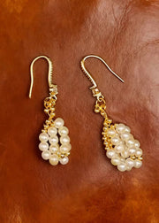 Beautiful White Pearl Original Design Drop Earrings