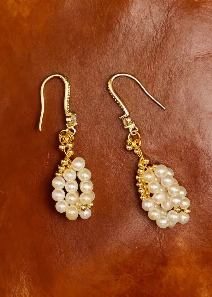 Beautiful White Pearl Original Design Drop Earrings