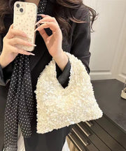 Beautiful White Sequins Womens Tote Handbag