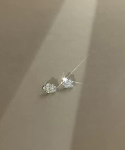 Beautiful White Sterling Silver Zircon Clouds Stud Earrings