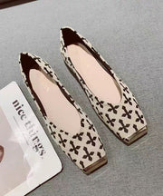 Beige Print Flat Feet Shoes Cotton Fabric 2025 New