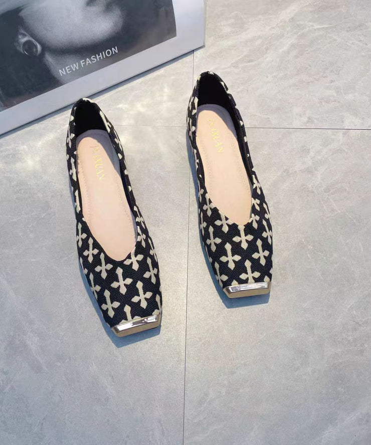 Beige Print Flat Feet Shoes Cotton Fabric 2025 New