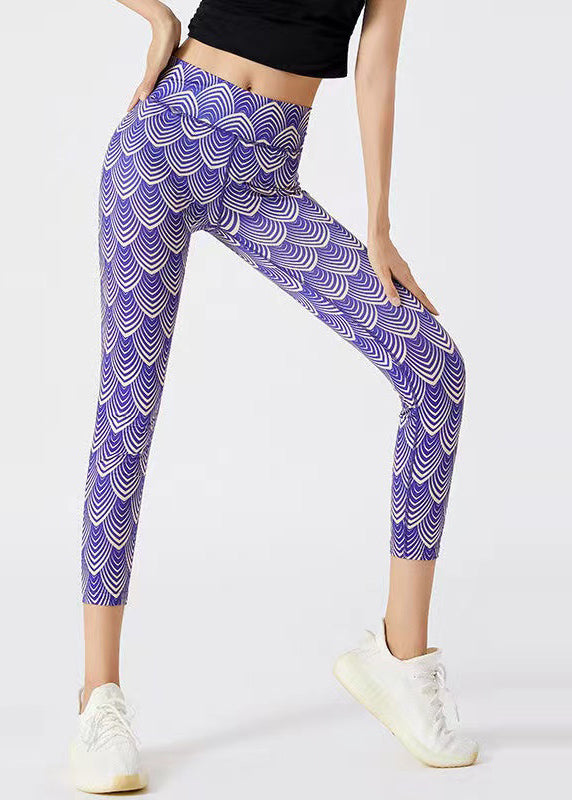 Best Lavender Print Seamless Capri Leggings Dri Fit Leggings