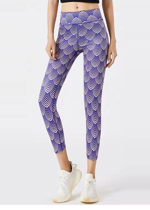 Best Lavender Print Seamless Capri Leggings Dri Fit Leggings