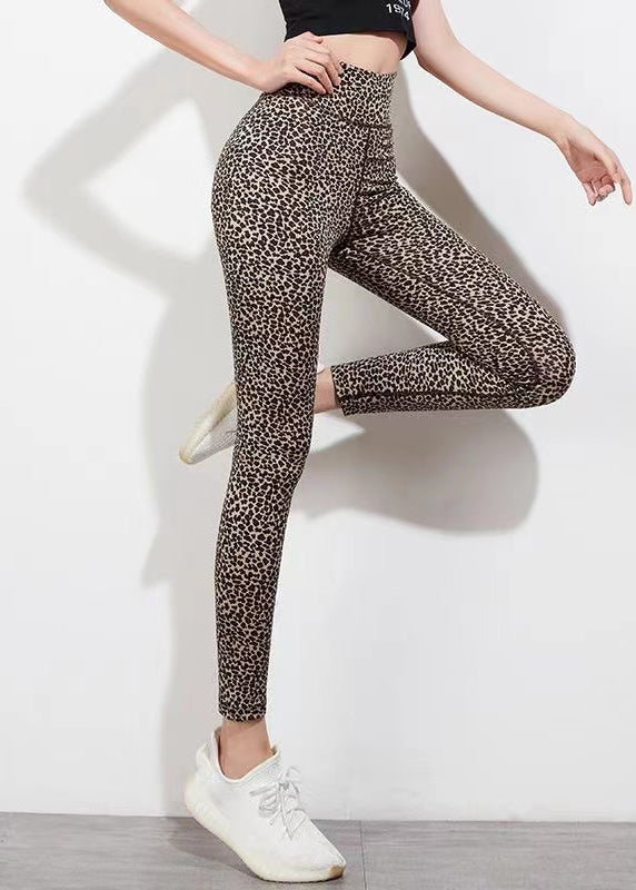 Best Leopard High Waist Capri Running Leggings