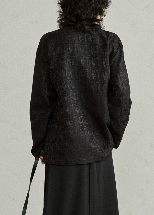 Black Asymmetrical Tie Waist Top Fall