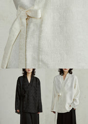 Black Asymmetrical Tie Waist Top Fall