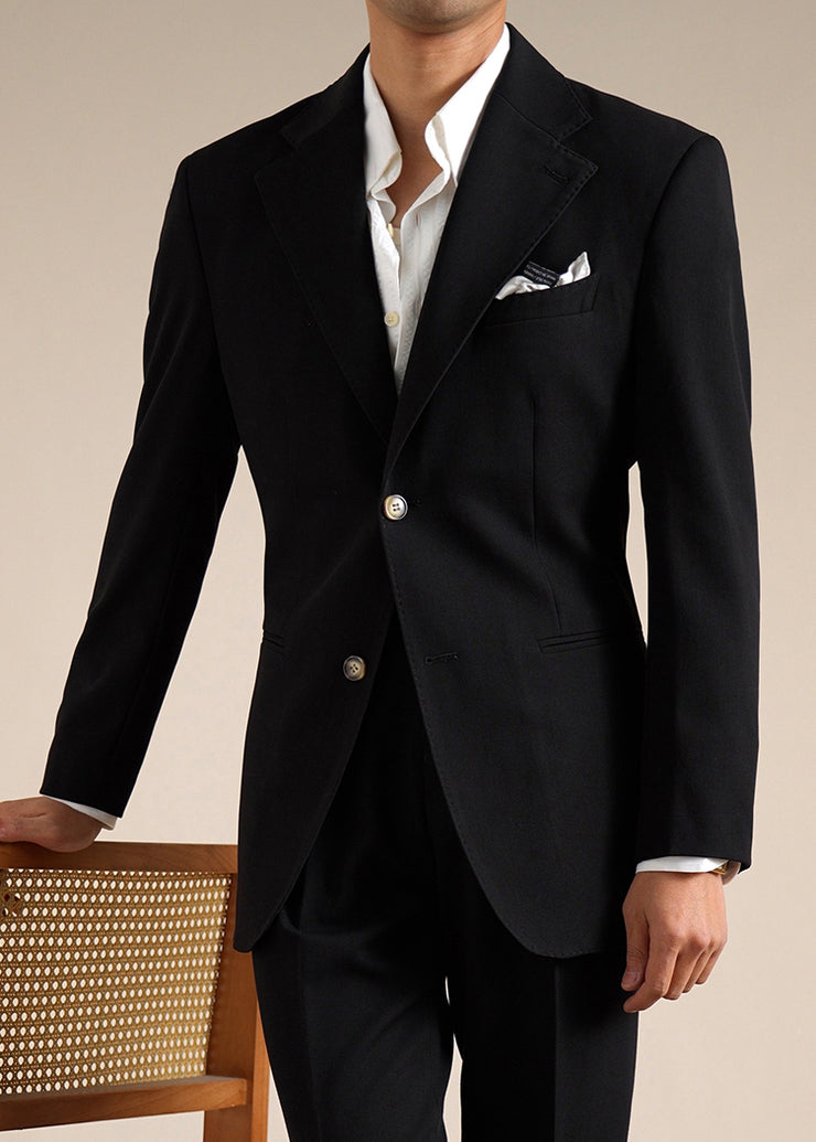 Black Button Pockets Spandex Fall Mens Coats Notched