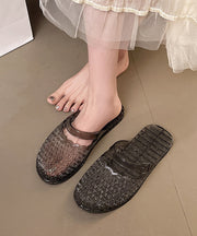 Black Comfortable Splicing Clear Slide Sandals
