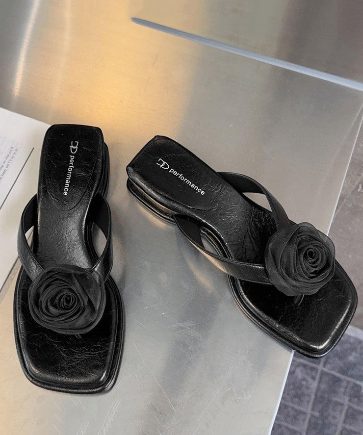 Black Flower Flip Flops Are Fashion Versatile