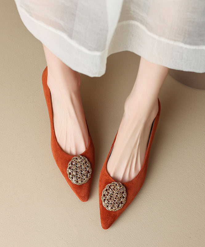 Black Kitten Suede French Splicing High Heels Pointed Toe