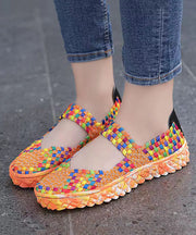 Black Knit Fabric Comfortable Splicing Flat Feet Shoes soolinen shoes-20251