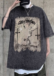 Black Original Design Cotton Mens Graphic T Shirts O Neck Half Sleeve