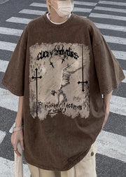 Black Original Design Cotton Mens Graphic T Shirts O Neck Half Sleeve