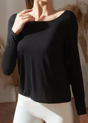Black Patchwork Hollow Out Yoga Tank Tops