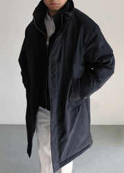 Black Pockets False Two Pieces Winter Mens Down Coats Duck Down Zippered