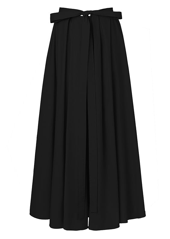 Black Pockets Solid Cotton Summer Skirts High Waist