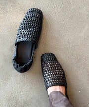 Black Simple Best Sandals For Walking Hollow Out Splicing