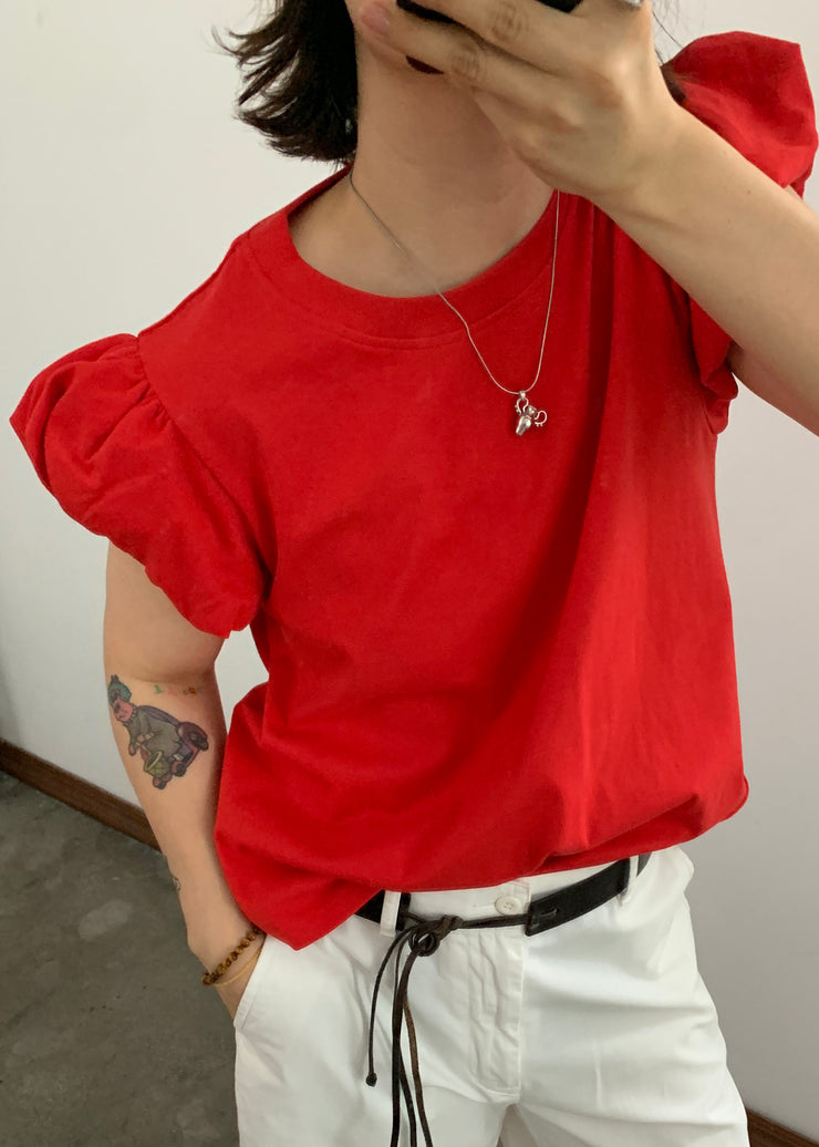 Black Solid Cozy Cotton T Shirts O Neck Short Sleeve