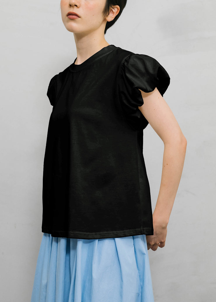 Black Solid Cozy Cotton T Shirts O Neck Short Sleeve