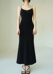 Black Solid Knit Two Pieces Set O-Neck Batwing Sleeve