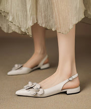 Black Suede Fitted Floral Splicing Sandals Pointed Toe