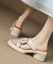 Black Suede Floral Splicing Slide Sandals Peep Toe