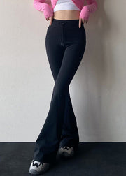 Black Tummy Control Tie Waist Flare Leggings