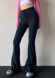 Black Tummy Control Tie Waist Flare Leggings