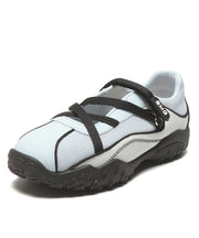 Blue Breathable Mesh Flat Shoes For Women Splicing Cross Strap