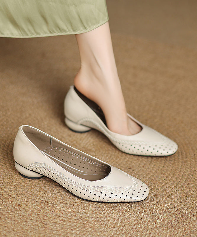 Blue Chunky Sheepskin Comfortable Splicing Pointed Toe