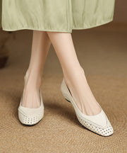 Blue Chunky Sheepskin Comfortable Splicing Pointed Toe