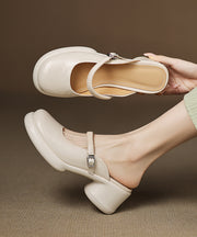 Blue Chunky Sheepskin Simple Splicing Slide Sandals