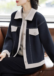 Bohemian Beige Peter Pan Collar Button Knit Cardigans Fall