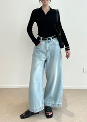 Bohemian Black V Neck Silm Fit Knit Tops Spring