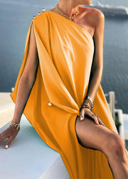 Bohemian Blue One Shoulder Asymmetrical Design Vestidos Dress