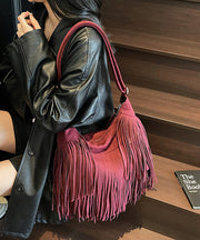 Bohemian Blue Tassel Suede Large Capacity Shoulder Bag