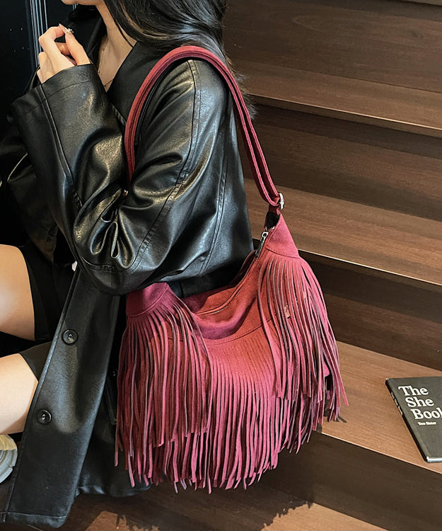 Bohemian Blue Tassel Suede Large Capacity Shoulder Bag