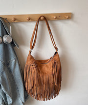 Bohemian Blue Tassel Suede Large Capacity Shoulder Bag