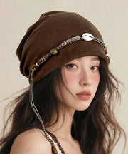 Bohemian Coffee Beaded Tassel Boonie Hat Autumn